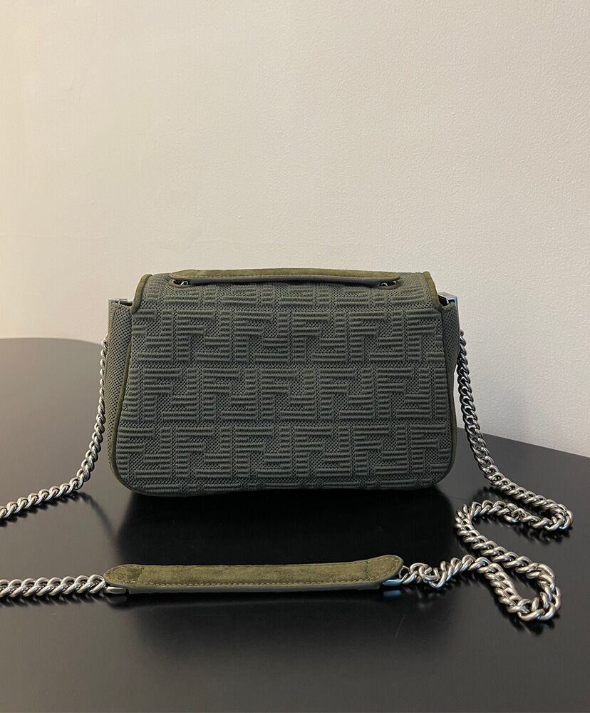 Fendi Midi Baguette Chain Handbag 8BR793 Green